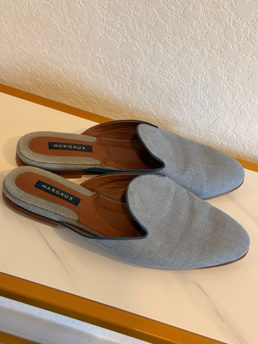 Margaux Light Blue Slip-On Mule Loafers